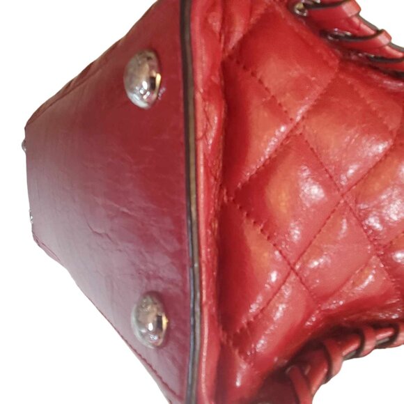 Micheal Kors LE Large Hamilton Chilli Red Hippie Grommet Leather Tote EUC - Picture 11 of 13